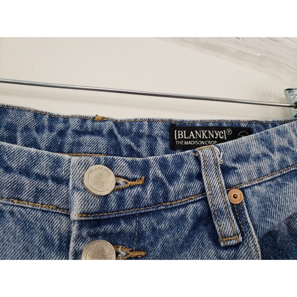 Blank NYC The Madison Crop High Rise Jeans 28 Distressed Cottagecore Festival - Picture 3 of 10